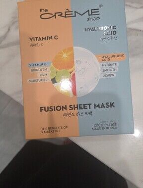 The Creme Shop Vitamin C + Hyaluronic Acid Fusion Sheet Mask - New 5 Pieces